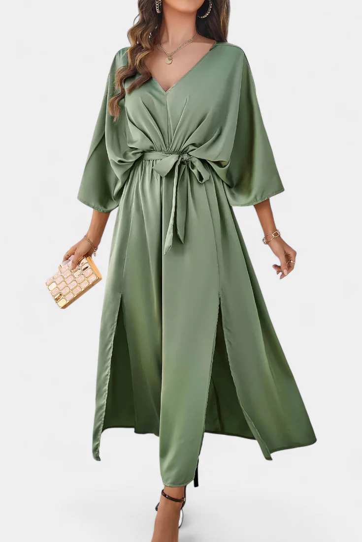 Milly Vestido Elegante con Abertura y Lazo - Image 10