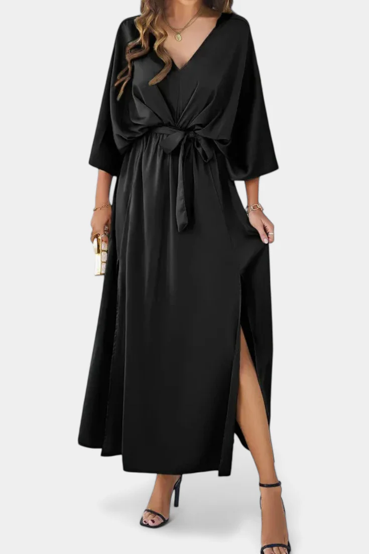Milly Vestido Elegante con Abertura y Lazo - Image 11