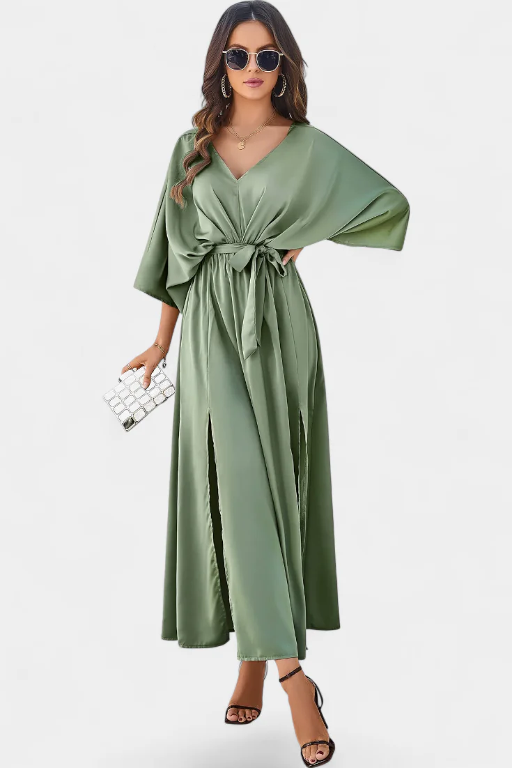 Milly Vestido Elegante con Abertura y Lazo - Image 13