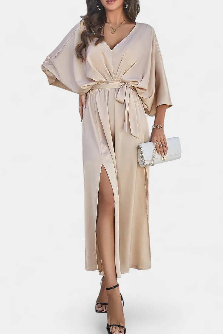 Milly Vestido Elegante con Abertura y Lazo - Image 5