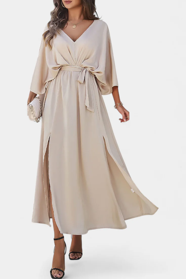 Milly Vestido Elegante con Abertura y Lazo - Image 6