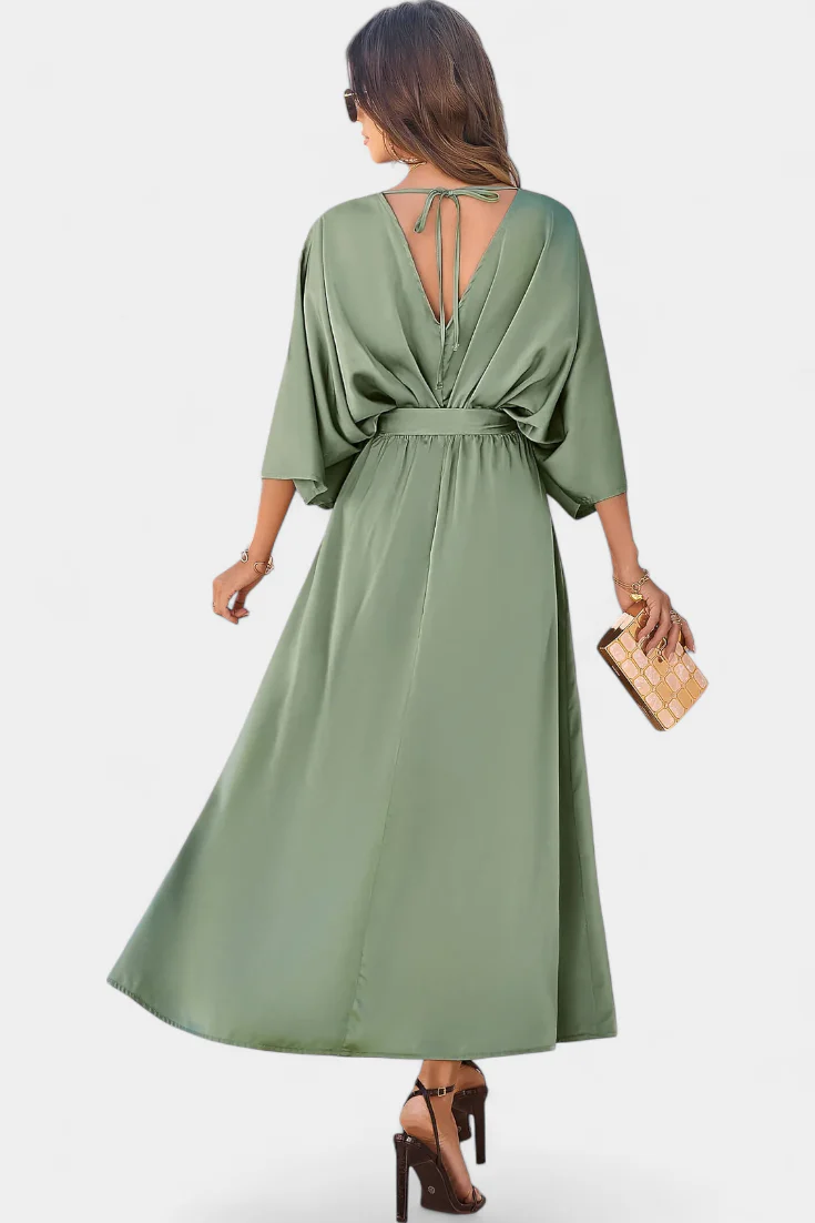 Milly Vestido Elegante con Abertura y Lazo - Image 9