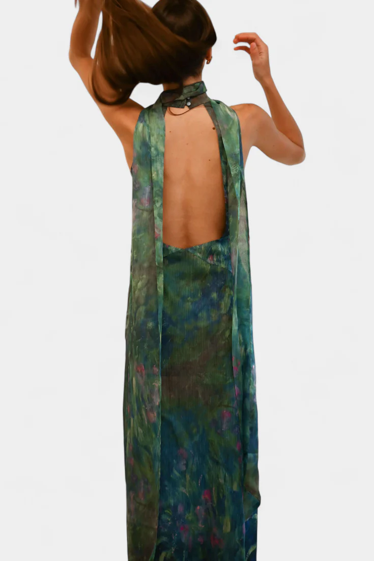 Moana Vestido en Chiffon con Estampado Inspirado en Monet - Image 2