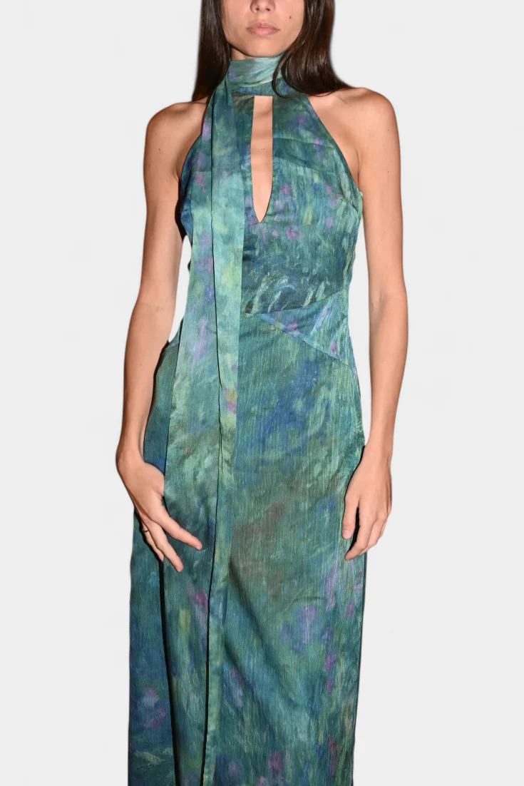 Moana Vestido en Chiffon con Estampado Inspirado en Monet - Image 6