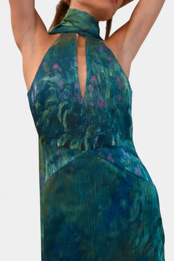 Moana Vestido en Chiffon con Estampado Inspirado en Monet - Image 7