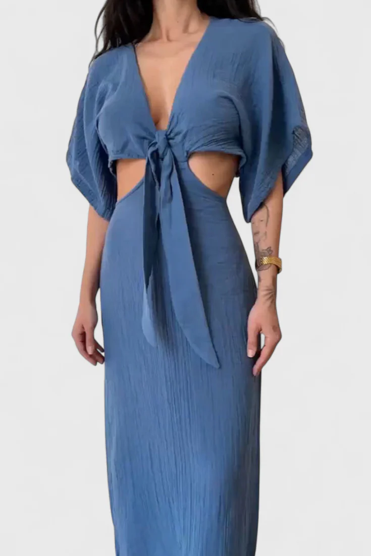 Myra Vestido Fluido con Lazo Frontal y Cut-Outs - Image 10