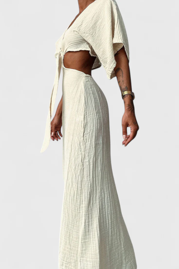 Myra Vestido Fluido con Lazo Frontal y Cut-Outs - Image 11