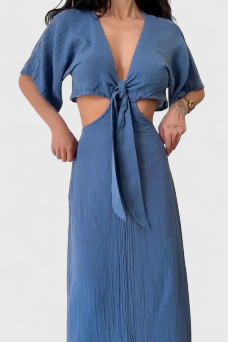 Myra Vestido Fluido con Lazo Frontal y Cut-Outs - Image 5