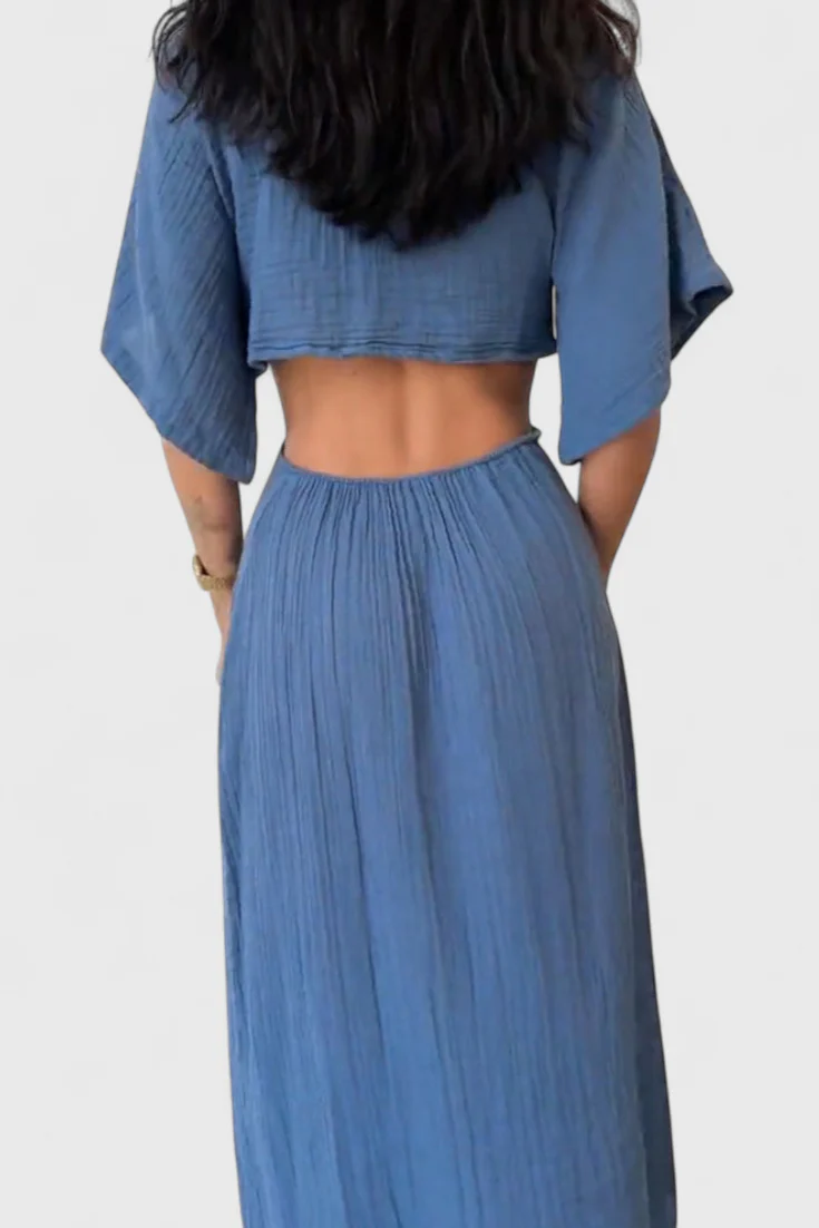 Myra Vestido Fluido con Lazo Frontal y Cut-Outs - Image 6