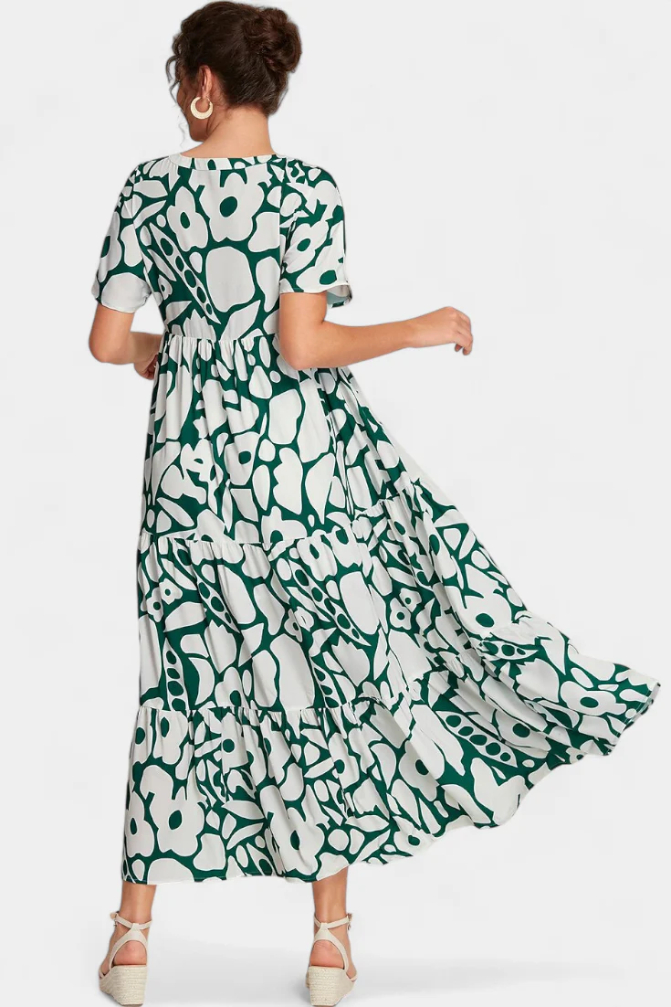 Nélida Vestido Fluido Estampado con Escote en V - Image 5