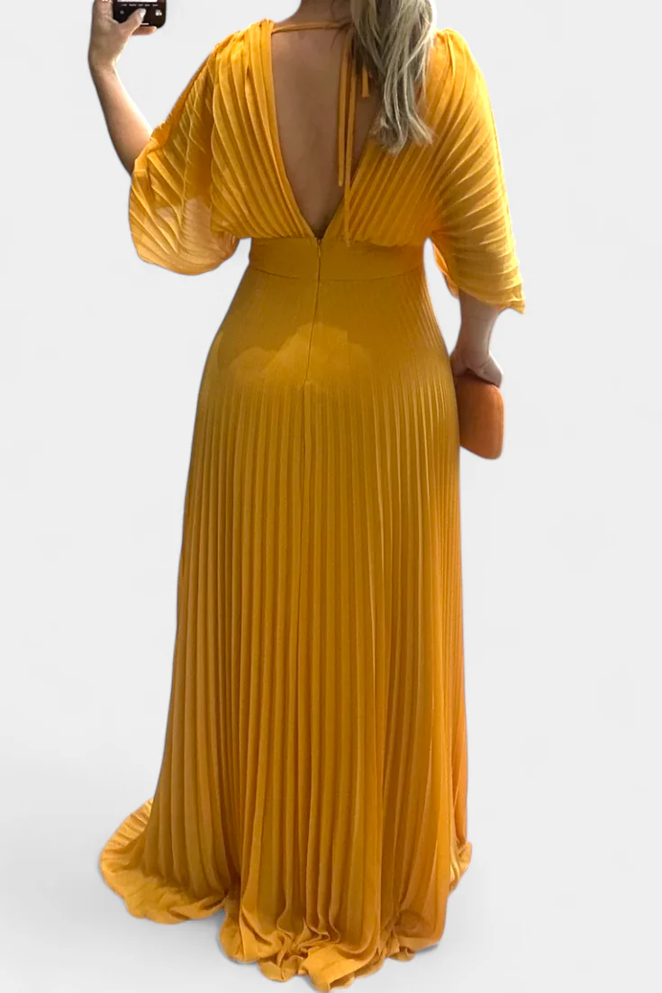 Odele Vestido Plisado Fluido con Espalda Abierta - Image 2