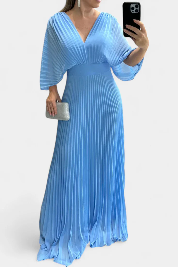 Odele Vestido Plisado Fluido con Espalda Abierta - Image 3