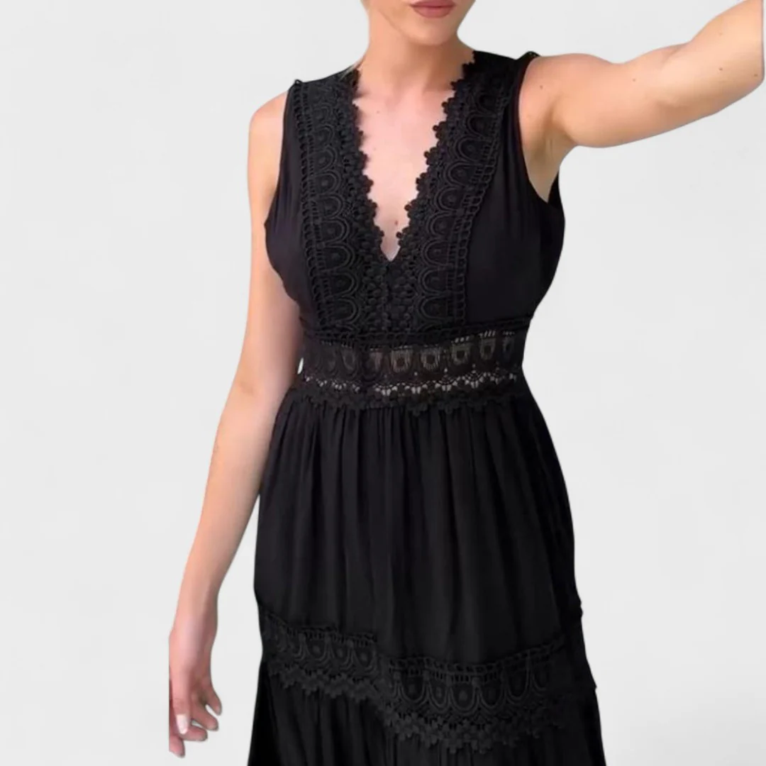 Patricia - Elegante vestido de encaje con cuello en V - Image 7