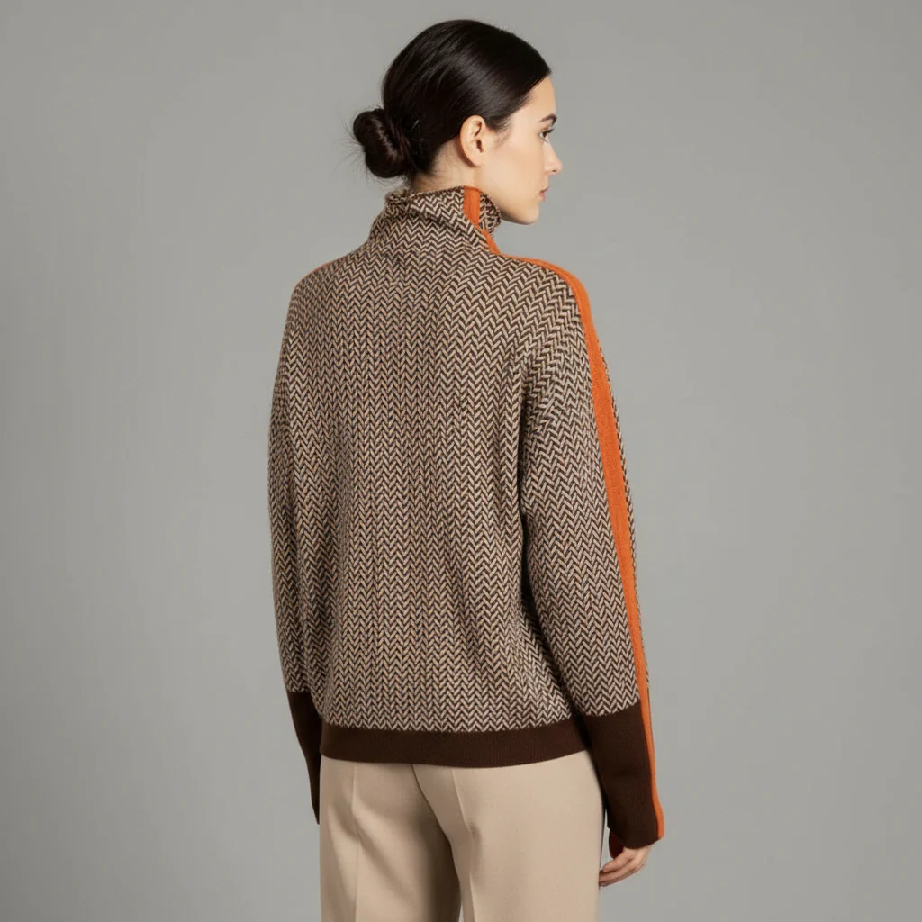 Pina - Jersey de cuello alto Herringbone Luxe - Image 3