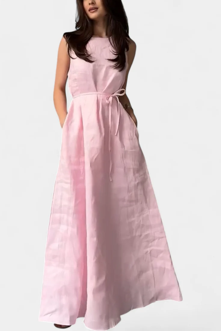 Rosetta Vestido Suave sin Mangas con Lazo Ajustable - Image 10