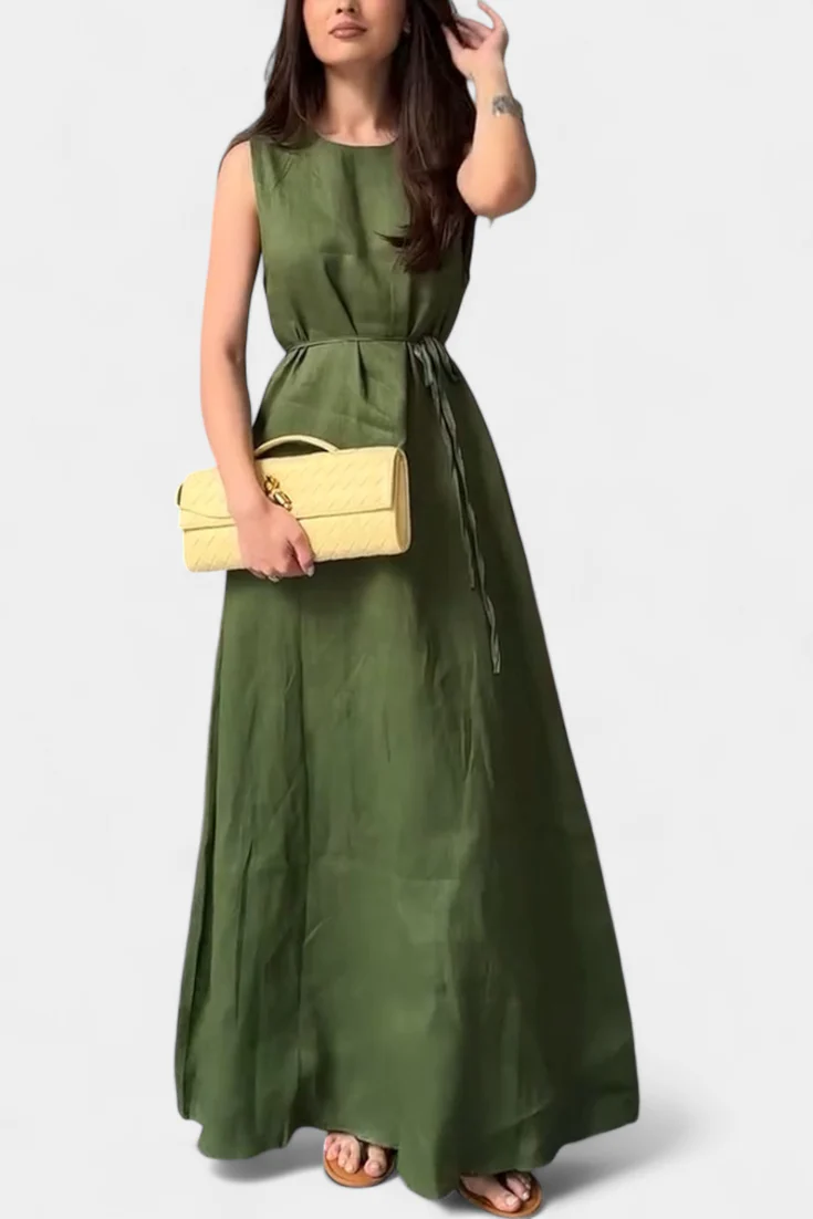Rosetta Vestido Suave sin Mangas con Lazo Ajustable - Image 11