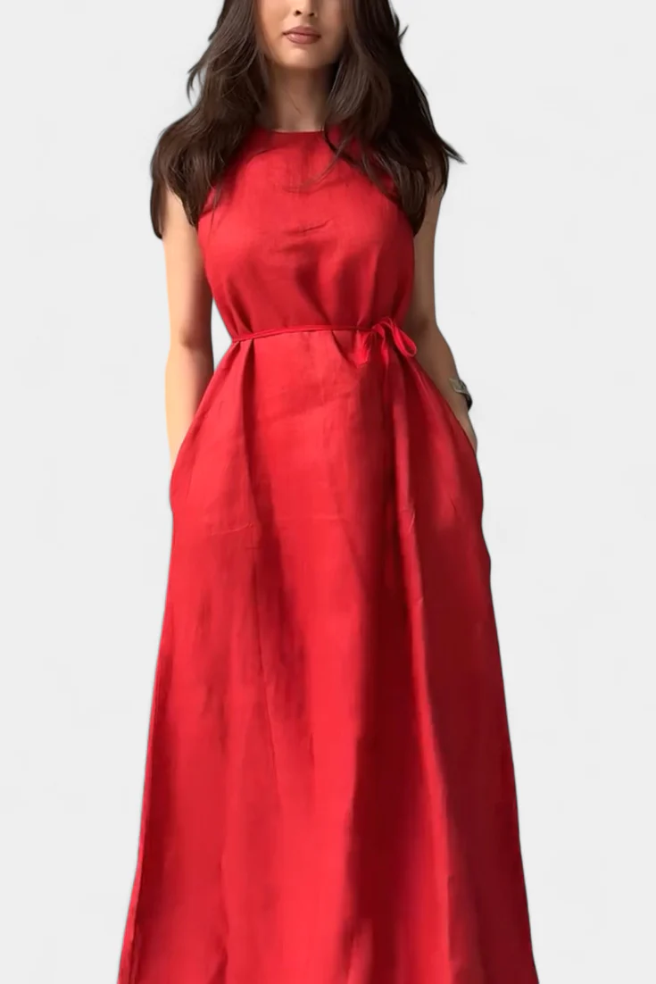 Rosetta Vestido Suave sin Mangas con Lazo Ajustable - Image 4