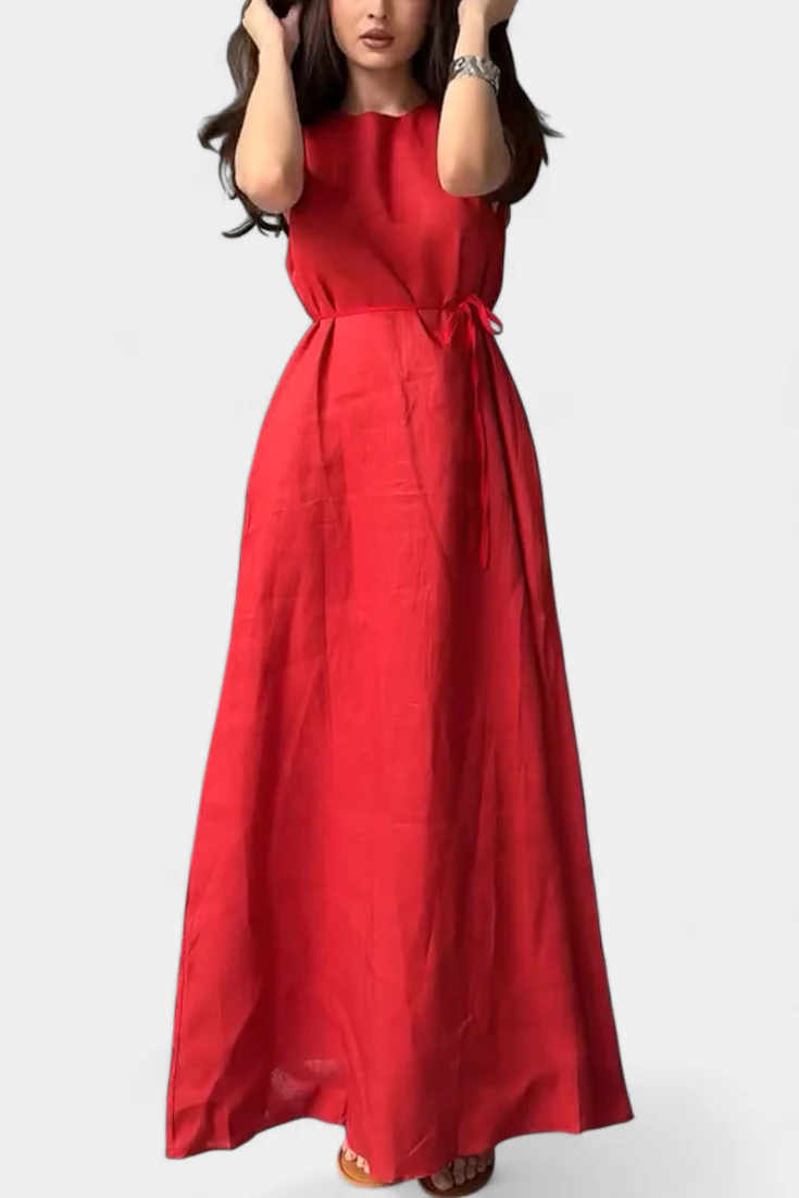Rosetta Vestido Suave sin Mangas con Lazo Ajustable - Image 5