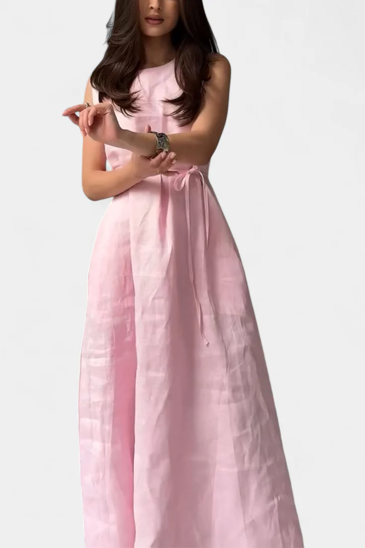 Rosetta Vestido Suave sin Mangas con Lazo Ajustable - Image 7