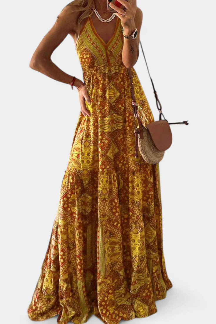 Saira Vestido Vintage con Estampado Floral y Cintura Alta - Image 2