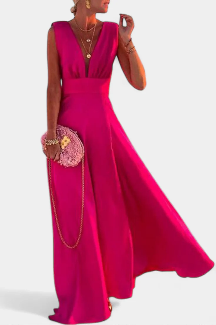 Salma Vestido A Línea con Estampado Minimalista y Cuello en V - Image 2