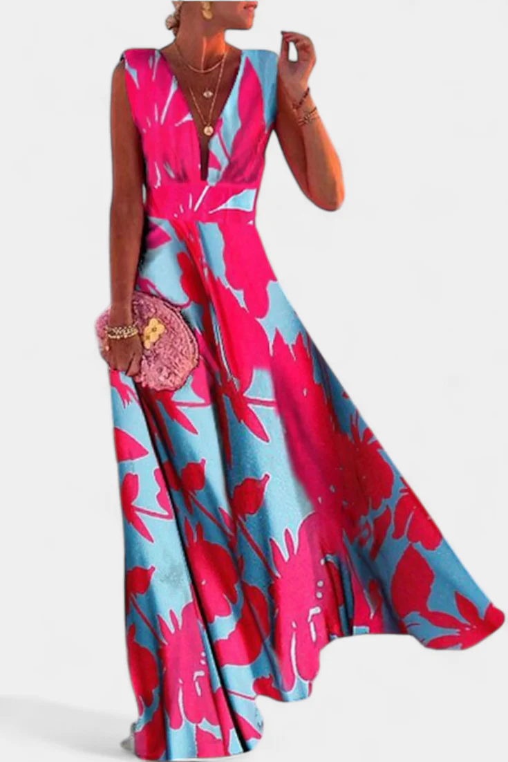 Salma Vestido A Línea con Estampado Minimalista y Cuello en V - Image 4