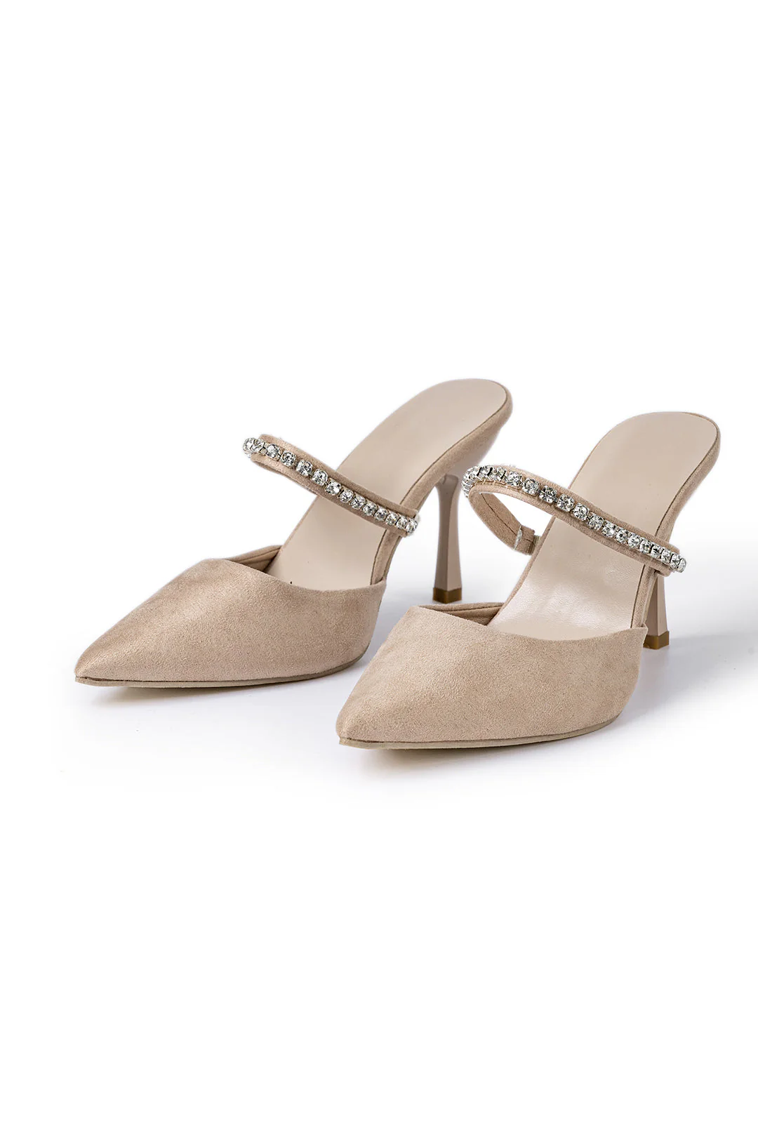Sandalias de tacón alto con punta afilada adornadas con strass - Image 10