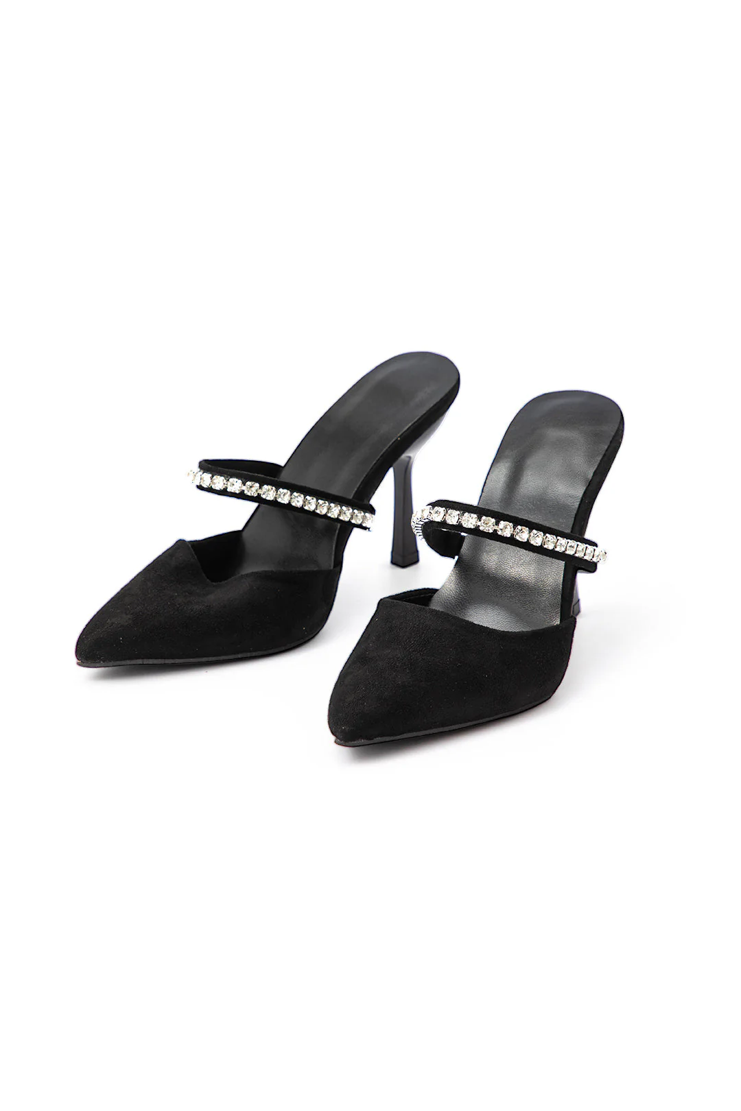 Sandalias de tacón alto con punta afilada adornadas con strass - Image 2