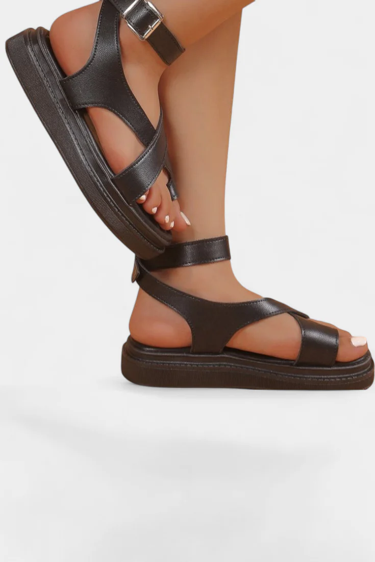 Estela Sandalias de Plataforma para Dama con Tiras Cruzadas de Sintético - Image 3
