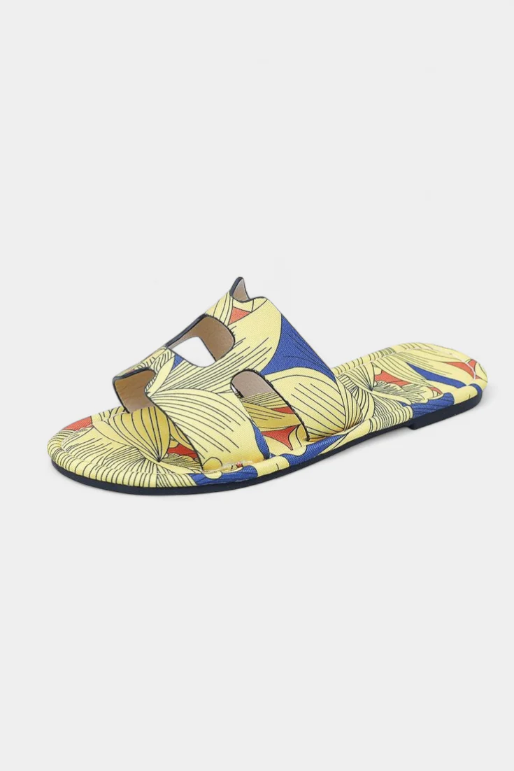 Berenice Sandalias Planas Multicolores con Estampado Tropical - Image 5
