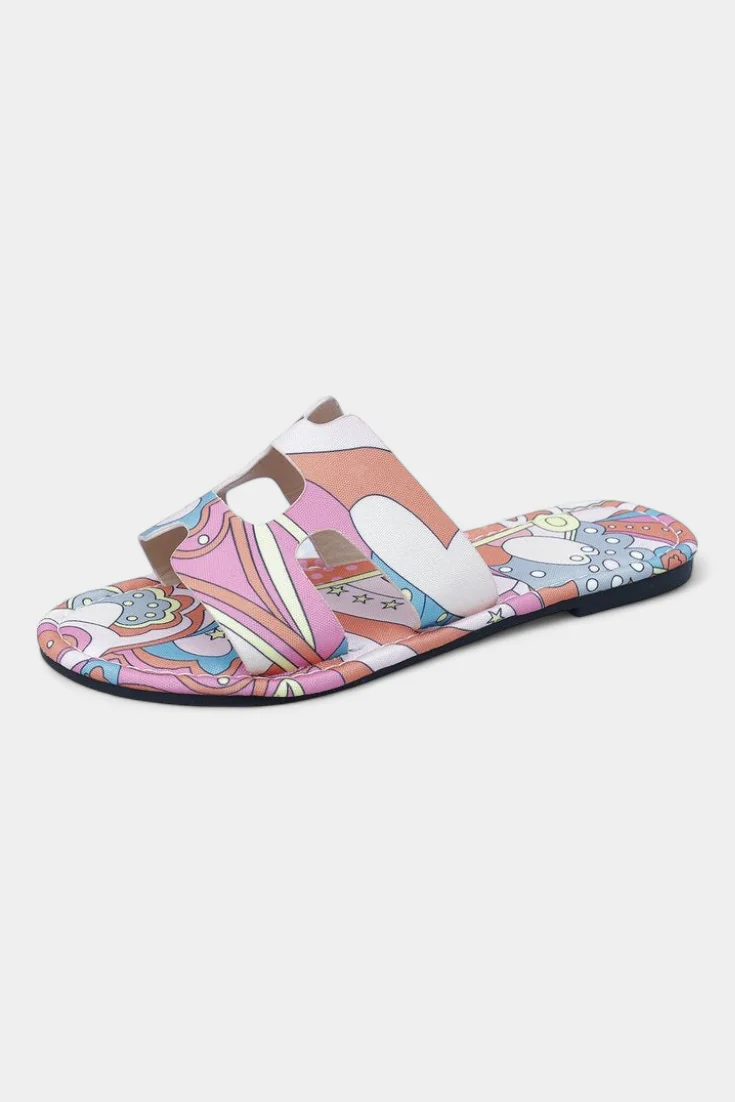 Berenice Sandalias Planas Multicolores con Estampado Tropical - Image 6