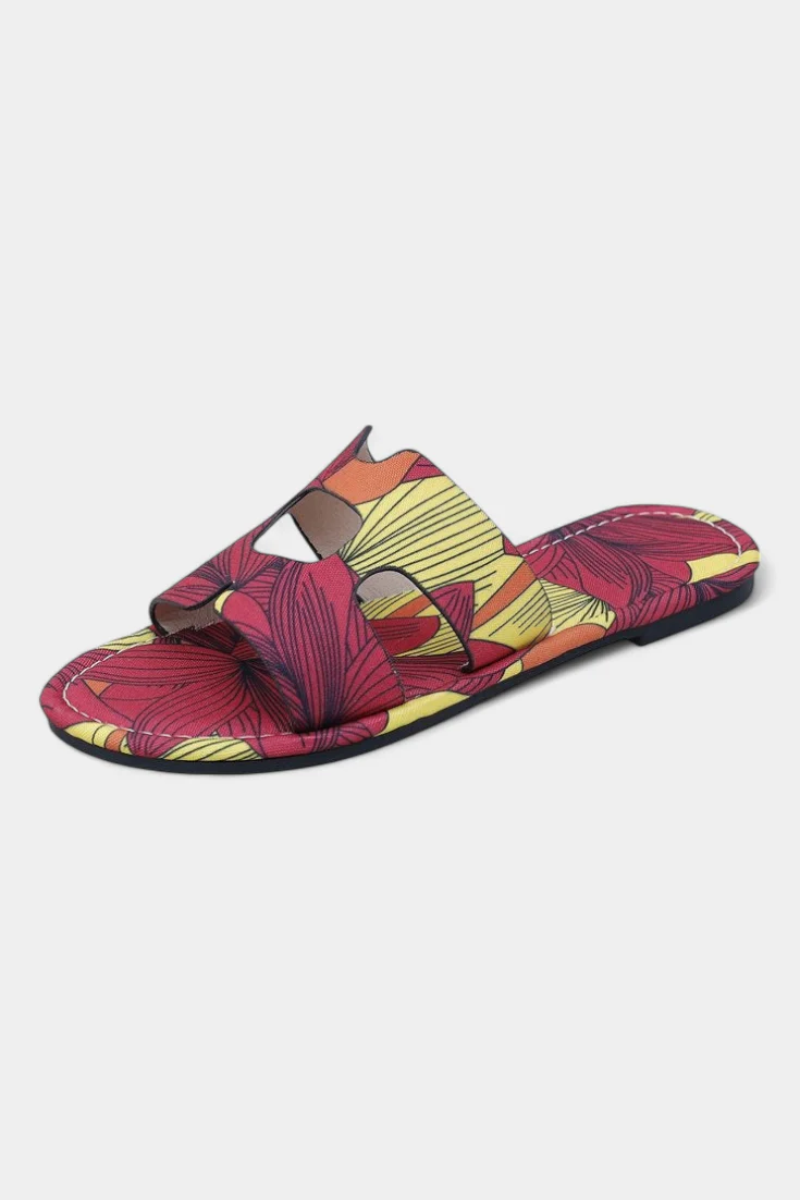 Berenice Sandalias Planas Multicolores con Estampado Tropical - Image 7