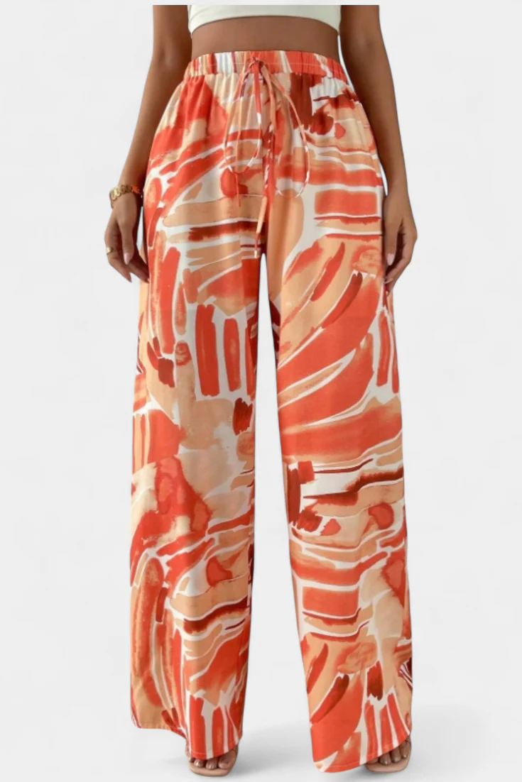 Senda Pantalones de Pierna Ancha con Estampado Abstracto - Image 2