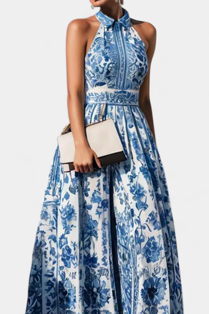 Shante Vestido A-Line Estampado Floral con Cuello Solapa - Image 2