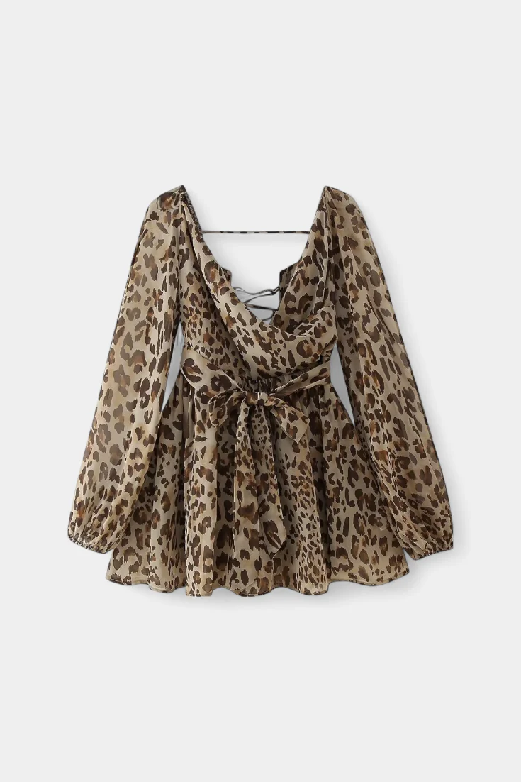 Skylar Vestido Mini con Escote en V y Mangas Ligeras - Image 13