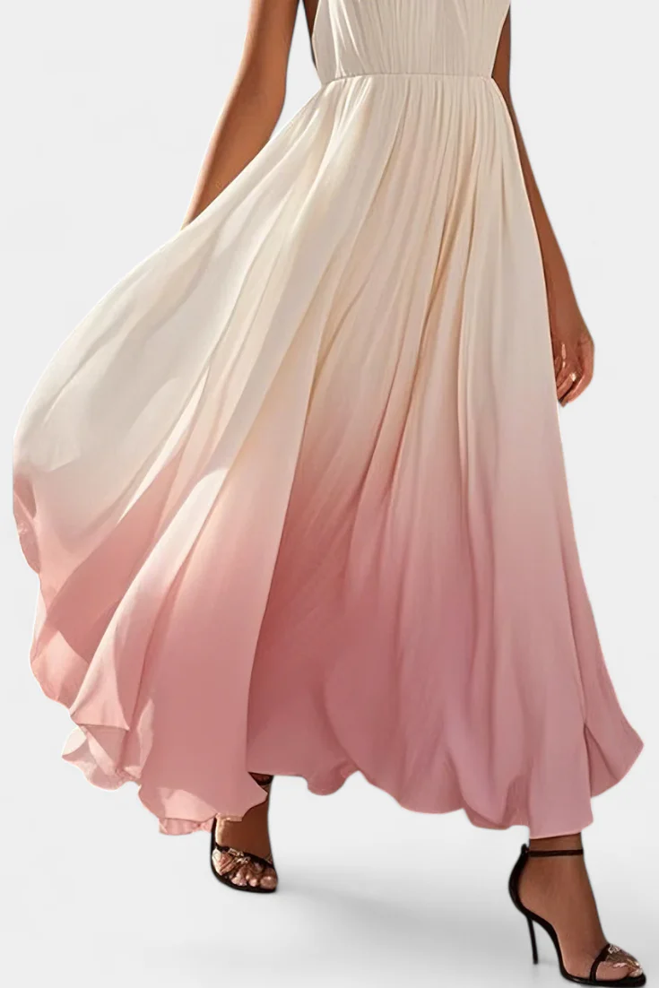 Starla Vestido Halter Plisado con Perlas - Image 5
