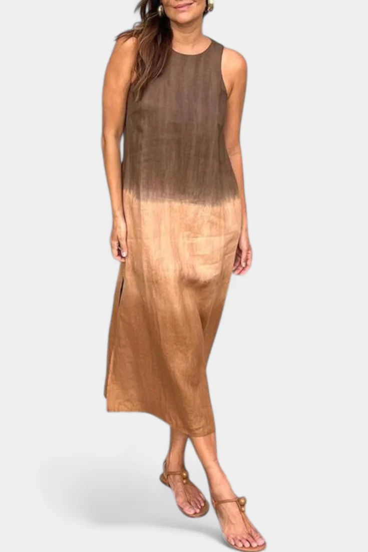 Taerra Vestido Sin Mangas con Estilo Tie-Dye en Degradé - Image 2