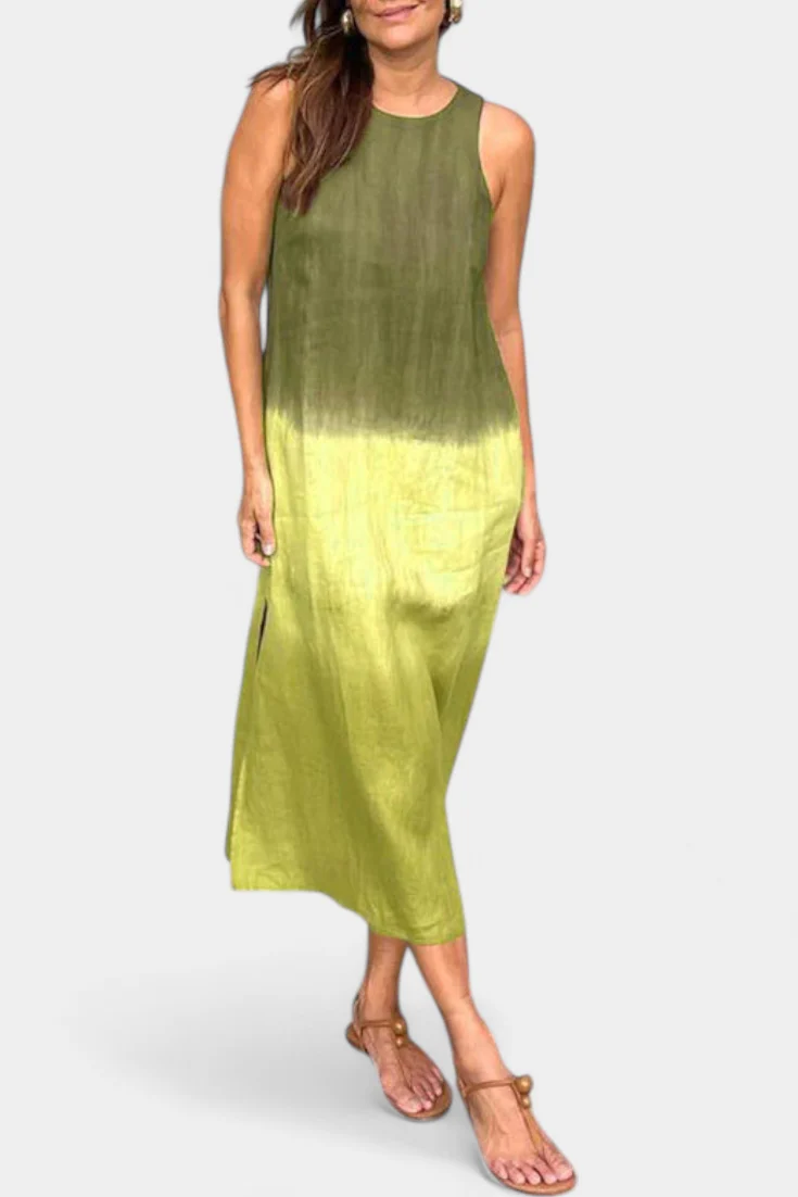 Taerra Vestido Sin Mangas con Estilo Tie-Dye en Degradé - Image 6