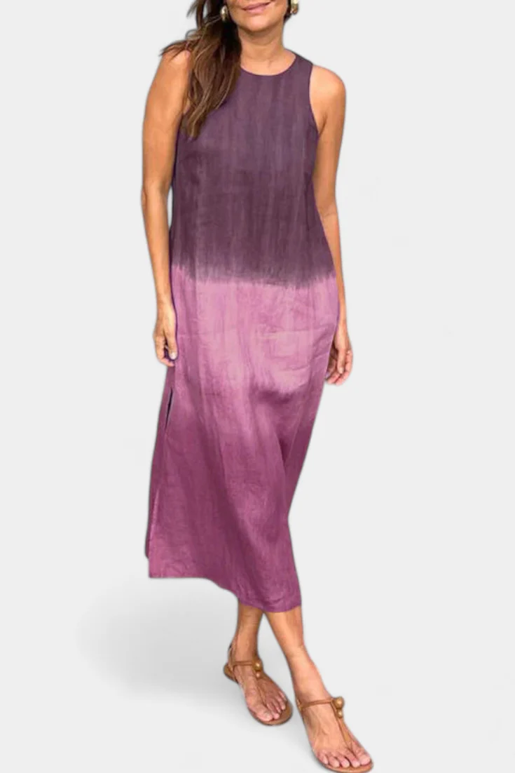 Taerra Vestido Sin Mangas con Estilo Tie-Dye en Degradé - Image 7