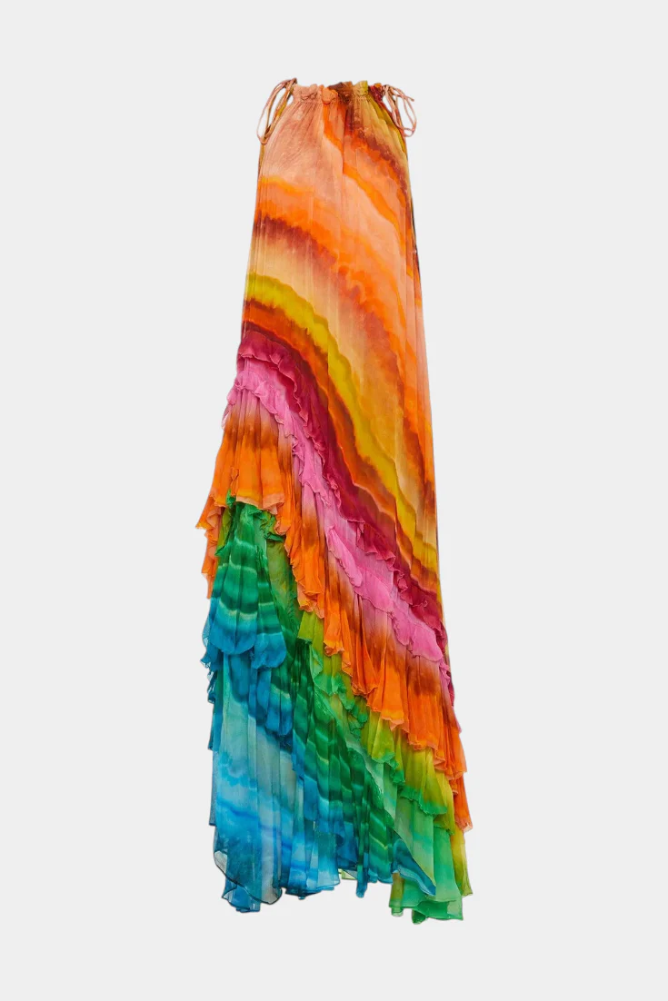 Tori Vestido con Volantes y Estampado Multicolor - Image 4