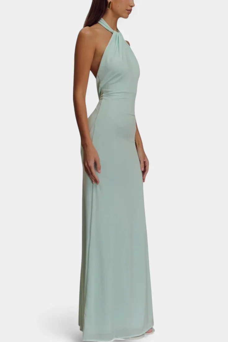 Trinity Vestido Halter Ajustado con Espalda Fruncida - Image 3