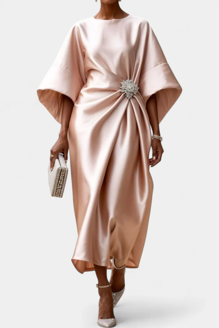 Ubelia Vestido Largo de Satén con Brillo Luxe - Image 6