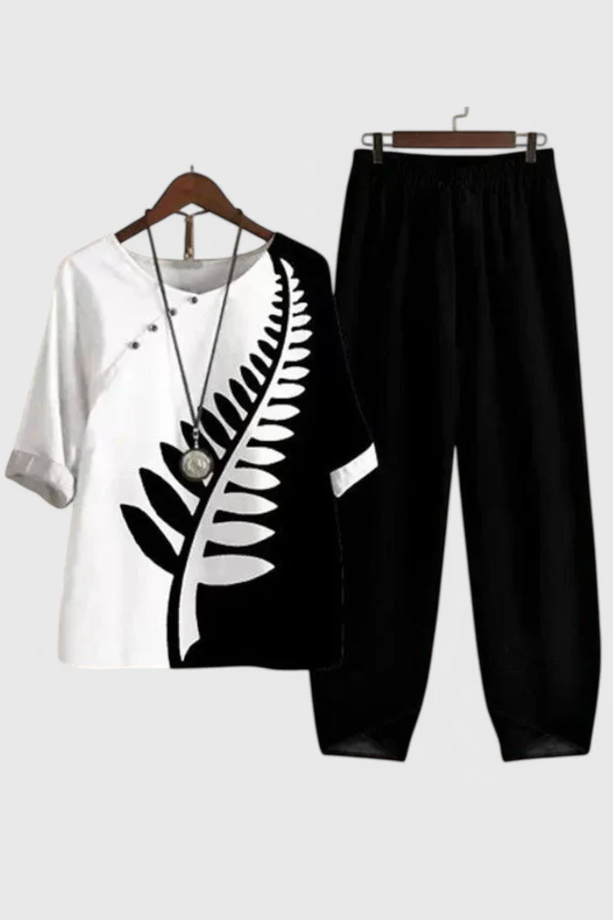 Ursula Conjunto Chic de Camisa y Pantalón con Estilo Relajado - Image 7