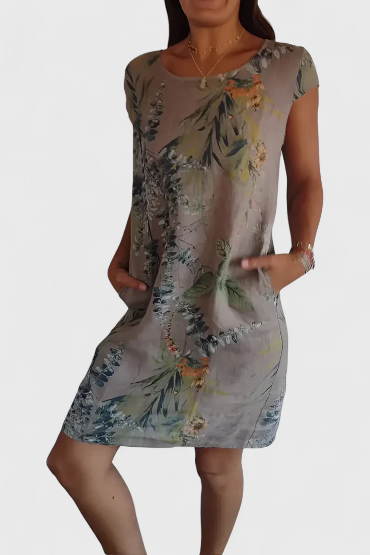 Tereza Vestido Cómodo de Cuello Redondo - Image 3
