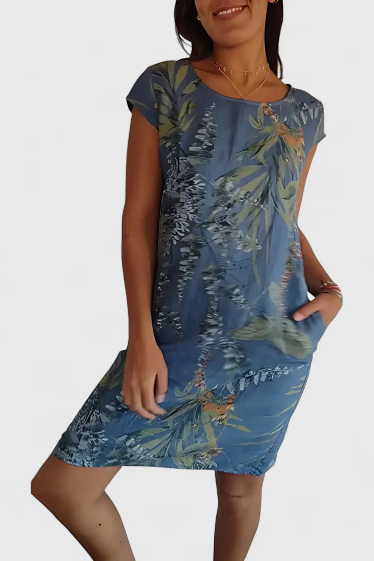 Tereza Vestido Cómodo de Cuello Redondo - Image 4