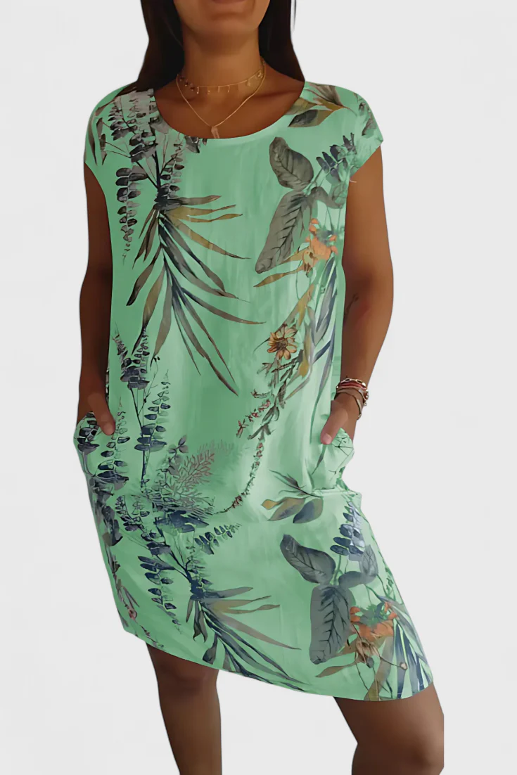 Tereza Vestido Cómodo de Cuello Redondo - Image 7