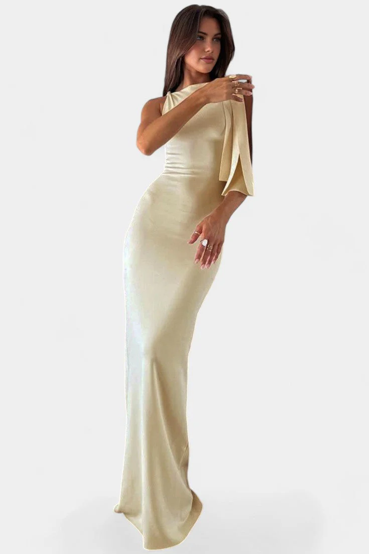 Hope Vestido Maxi Drapado de Un Hombro - Image 2
