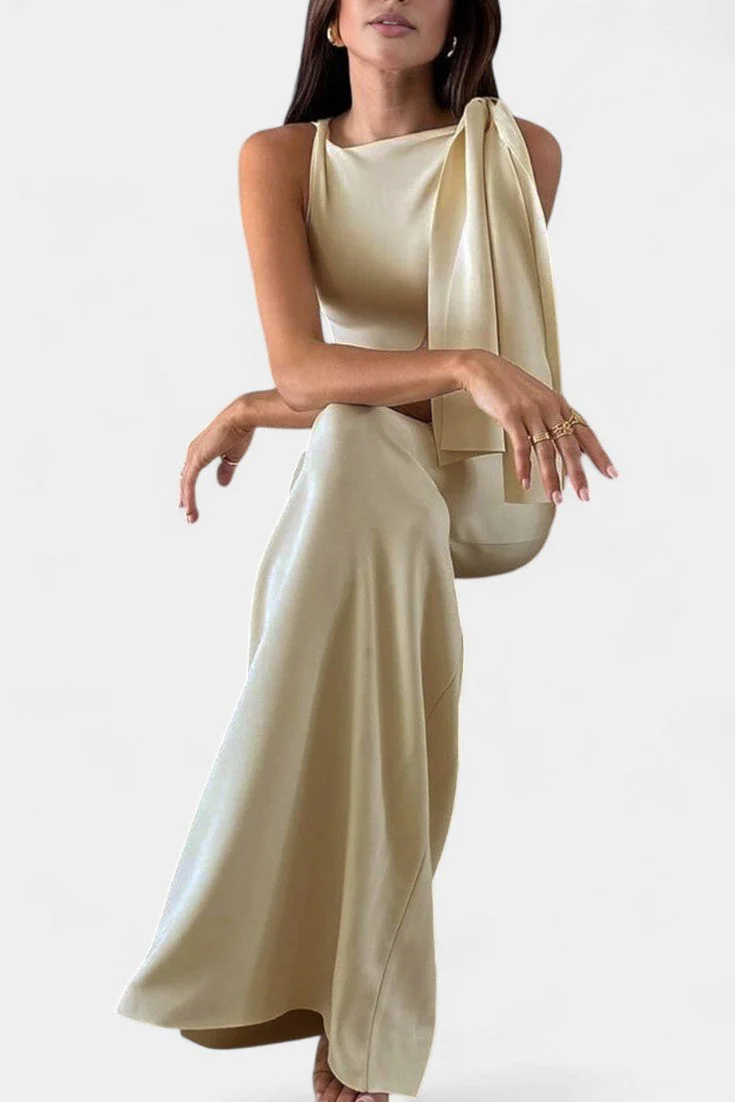 Hope Vestido Maxi Drapado de Un Hombro - Image 3