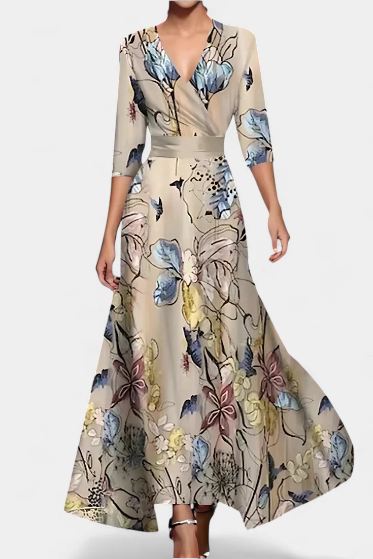 Lauren Vestido Maxi Envolvente Floral - Image 2