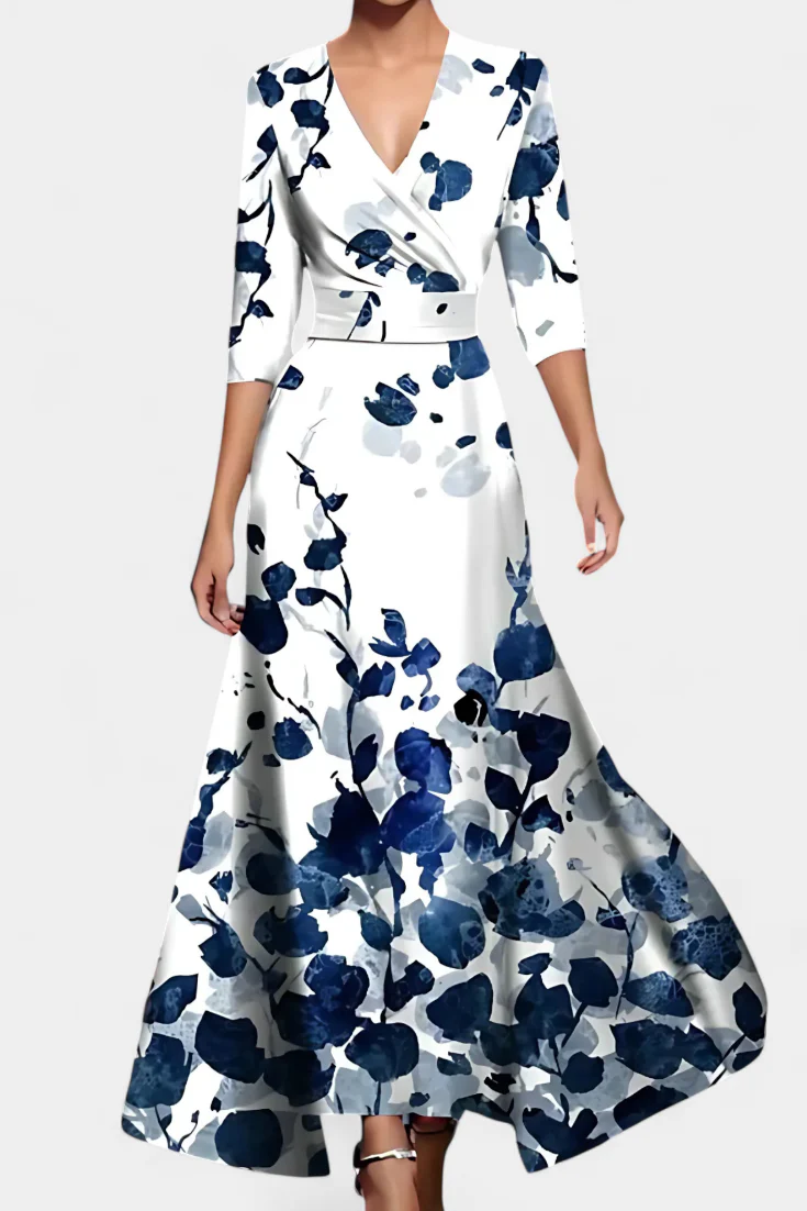Lauren Vestido Maxi Envolvente Floral - Image 3
